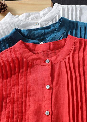 Jennifer | Linen Mock Neck Blouse