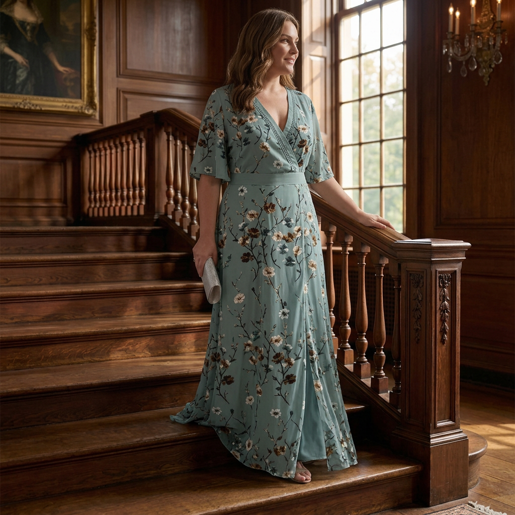 Callie | Floral V-Neck Maxi Dress