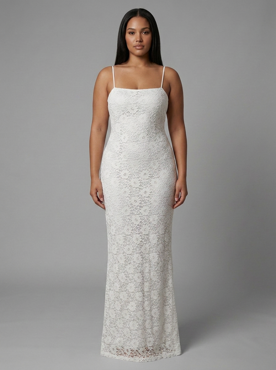 Dora | Lace Square Neck Maxi Dress
