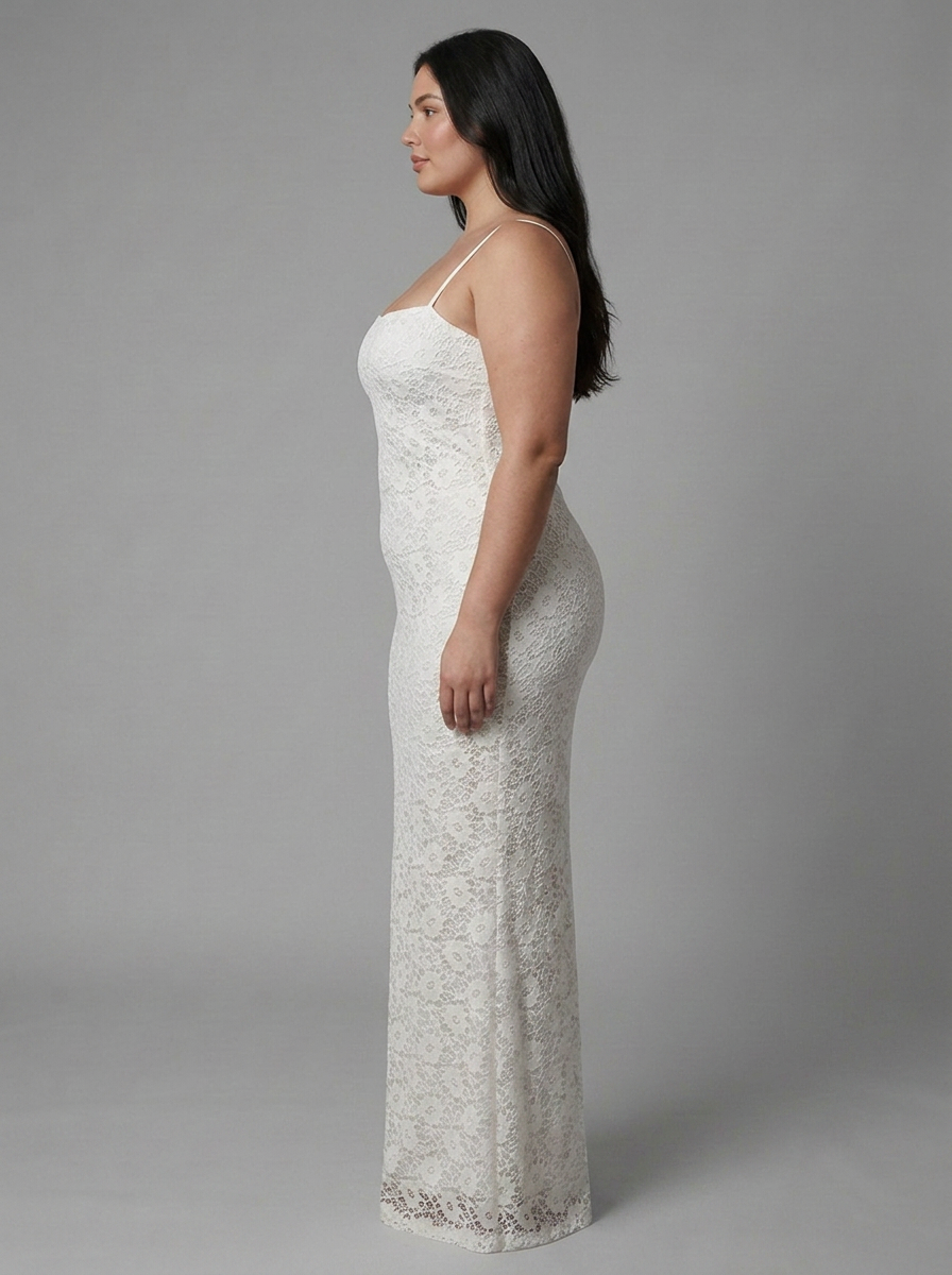 Dora | Lace Square Neck Maxi Dress
