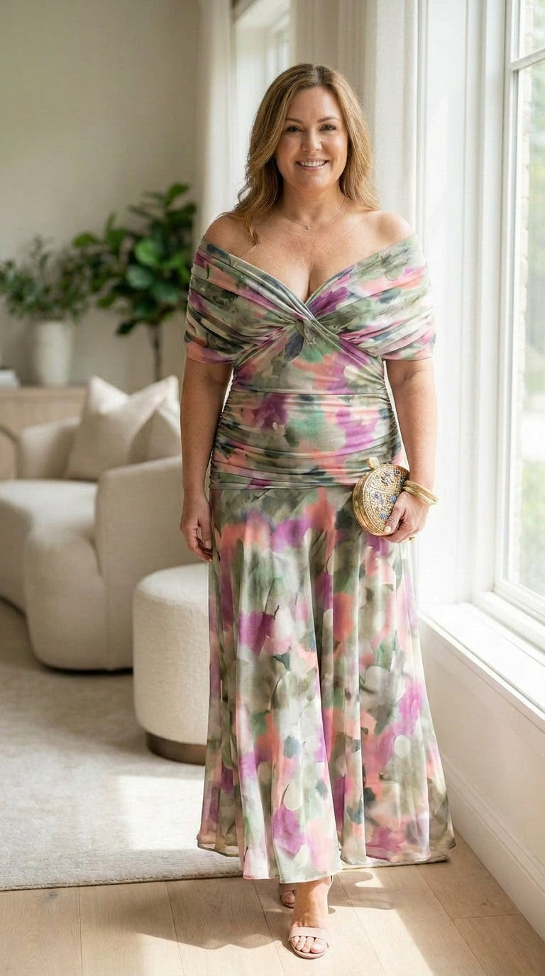 Mara | Floral Off-Shoulder Maxi Dress