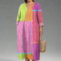 Margot | Geometric V-Neck Midi Dress