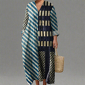 Nicole | Striped V-Neck Midi Dress