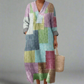 Taylor | Geometric V-Neck Midi Dress