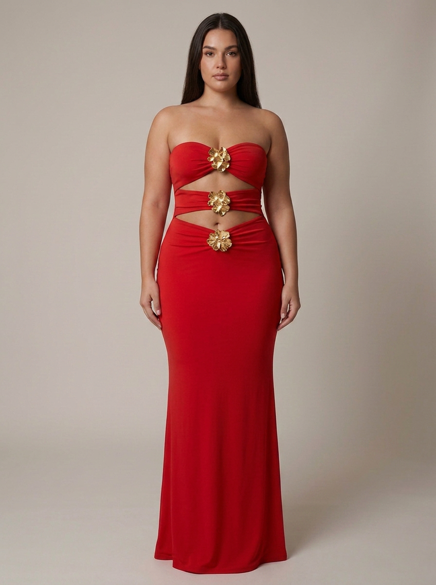 Aurora | Floral Strapless Maxi Dress