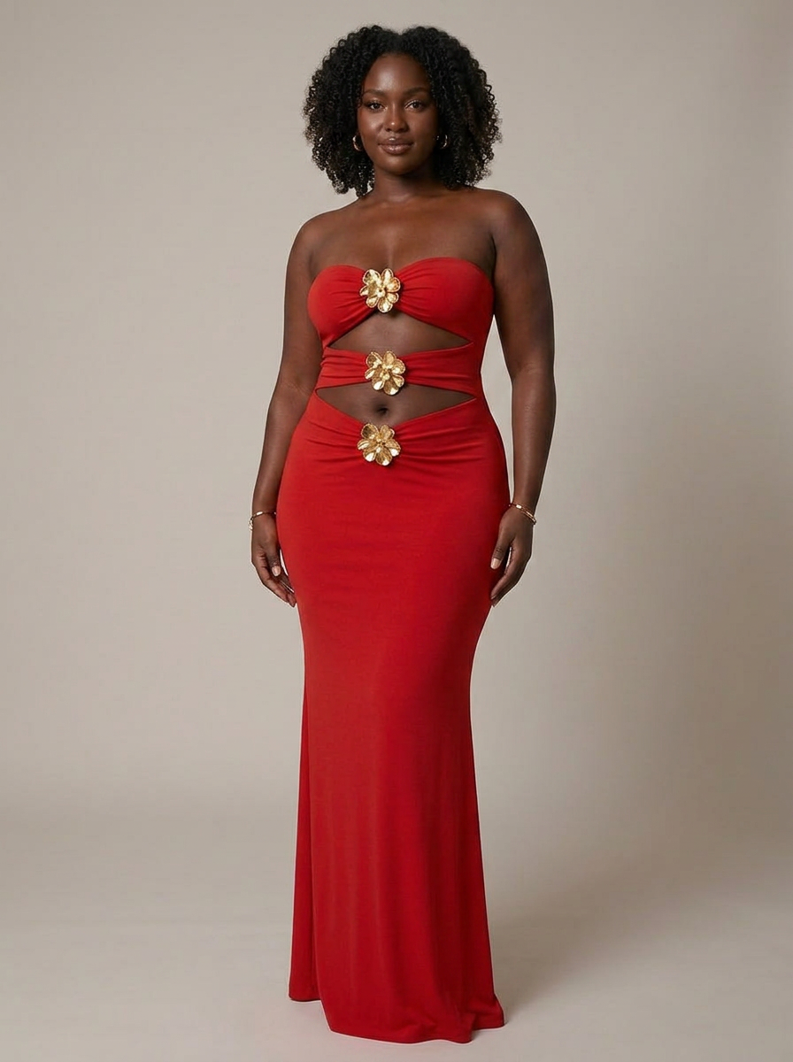 Aurora | Floral Strapless Maxi Dress