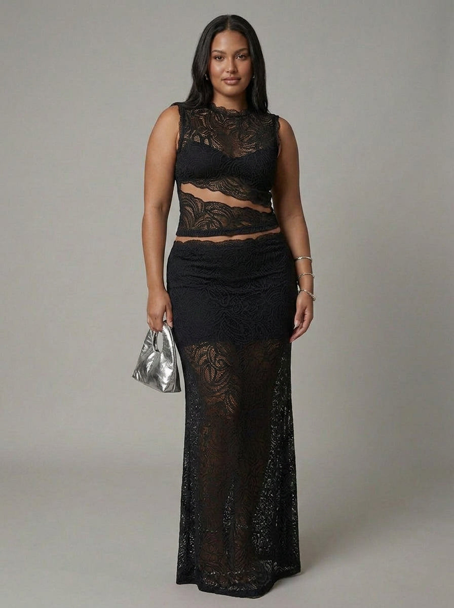 Meadow | Lace Sleeveless Two-Piece Skirt Set