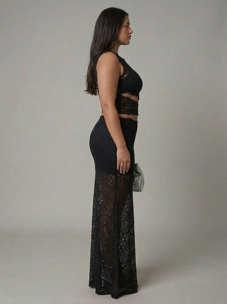 Meadow | Lace Sleeveless Two-Piece Skirt Set