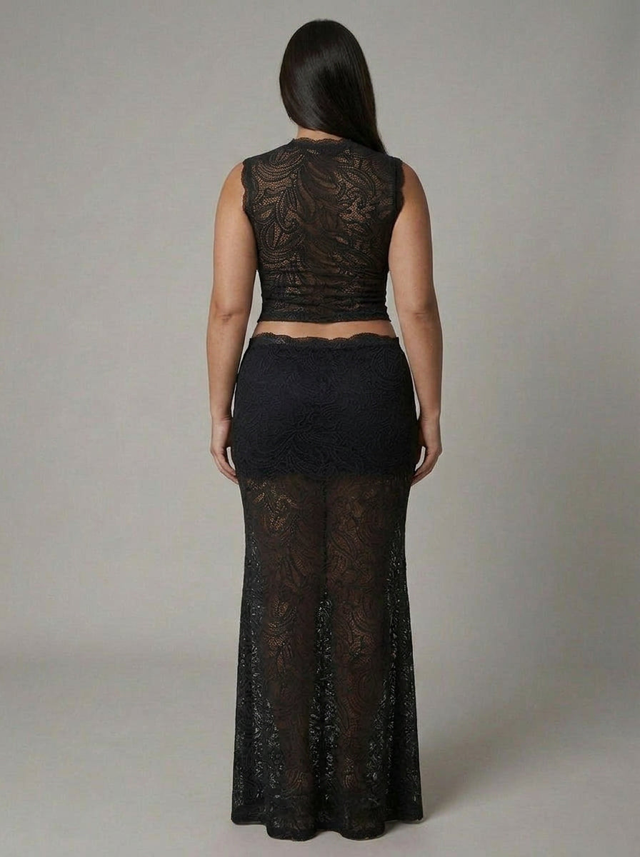 Meadow | Lace Sleeveless Two-Piece Skirt Set