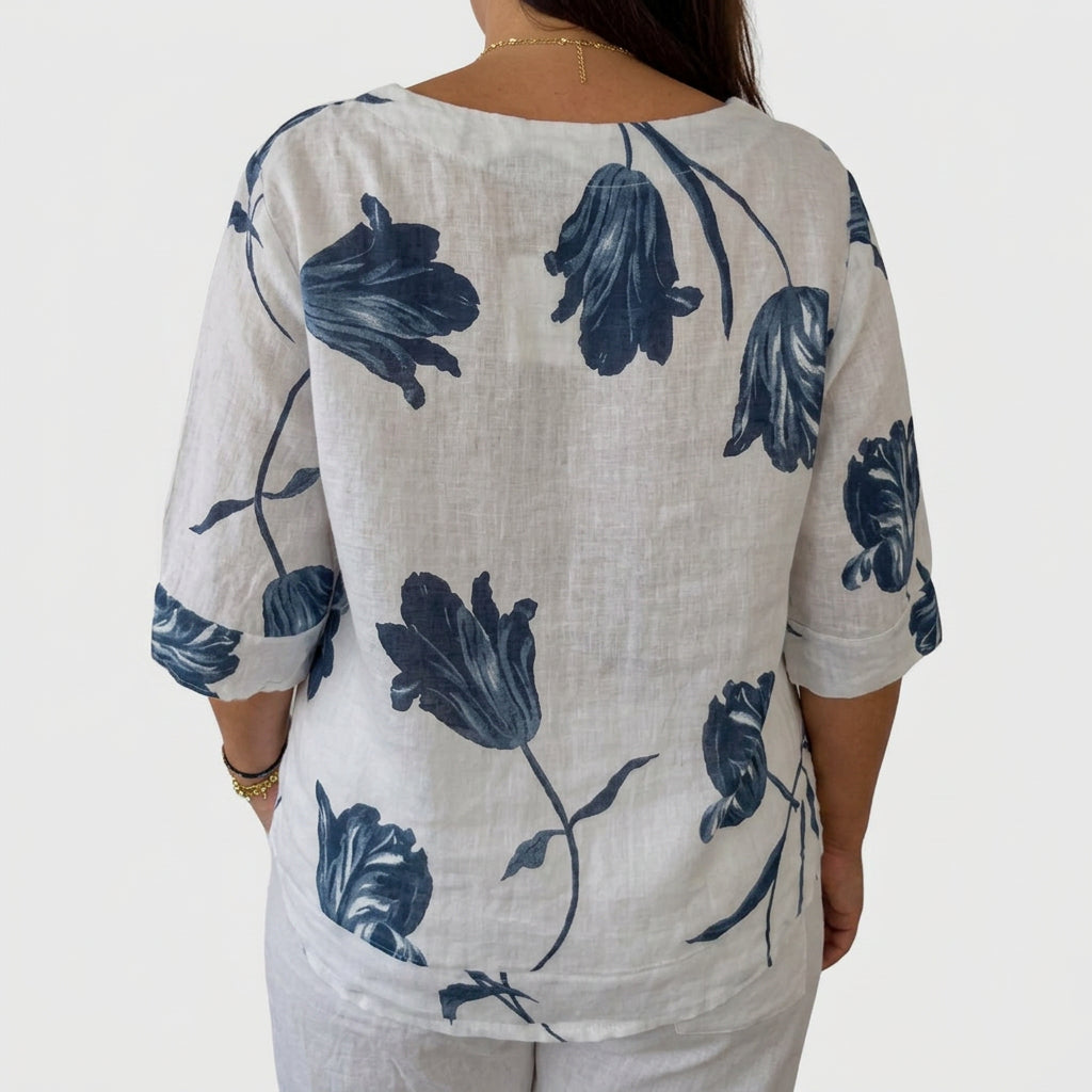 Eloise | Linen V-Neck Blouse