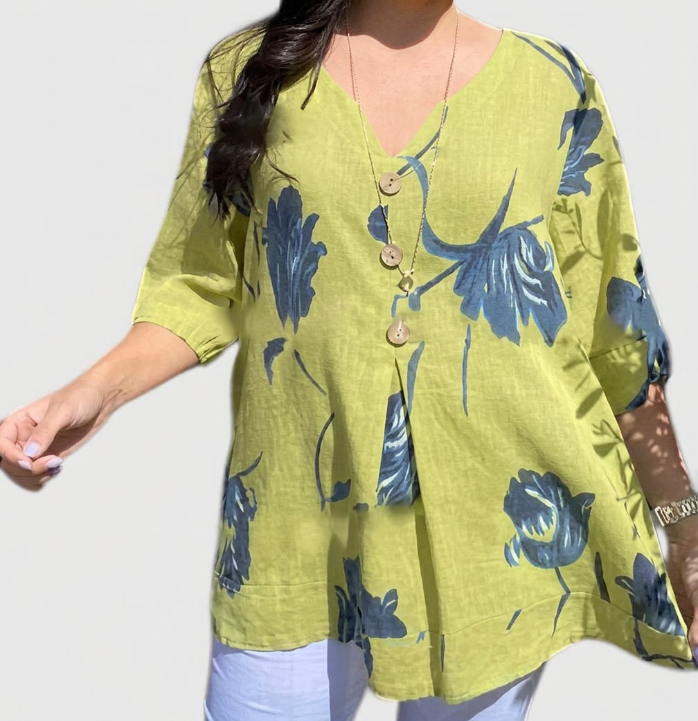 Eloise | Linen V-Neck Blouse