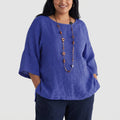 Adeline | Linen Round Neck Blouse