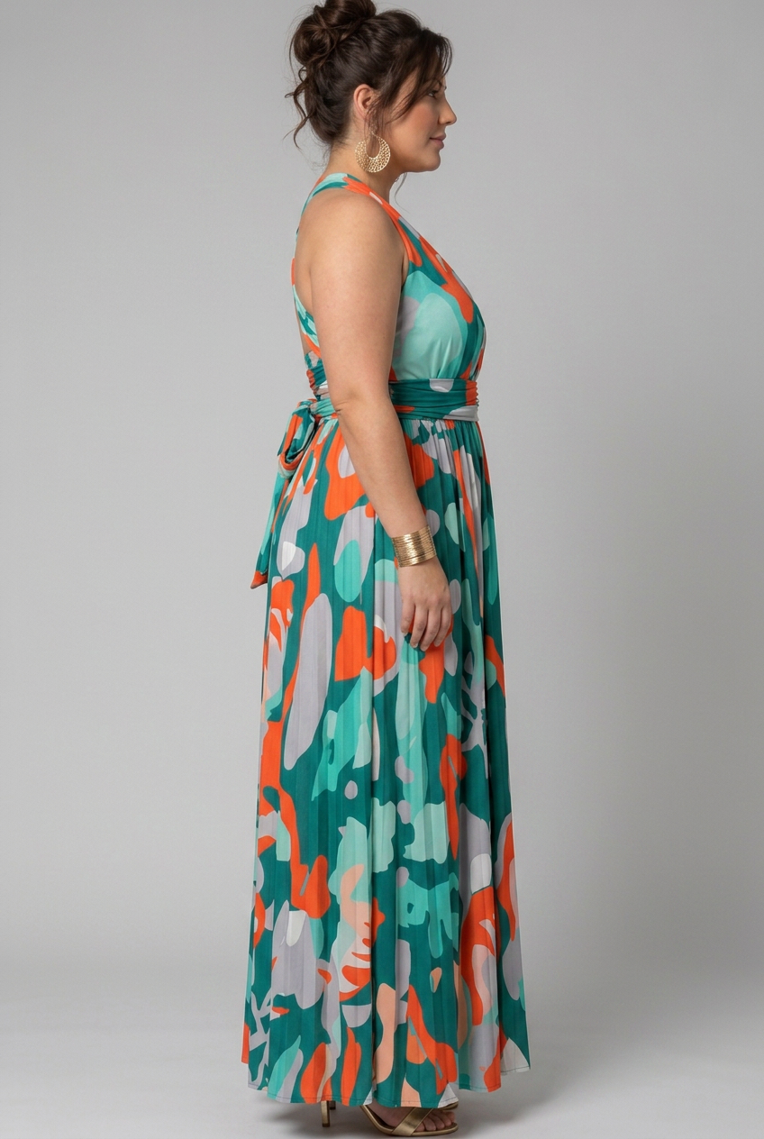 Carla | Abstract V-Neck Maxi Dress