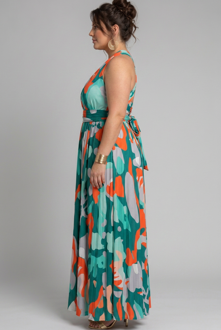 Carla | Abstract V-Neck Maxi Dress