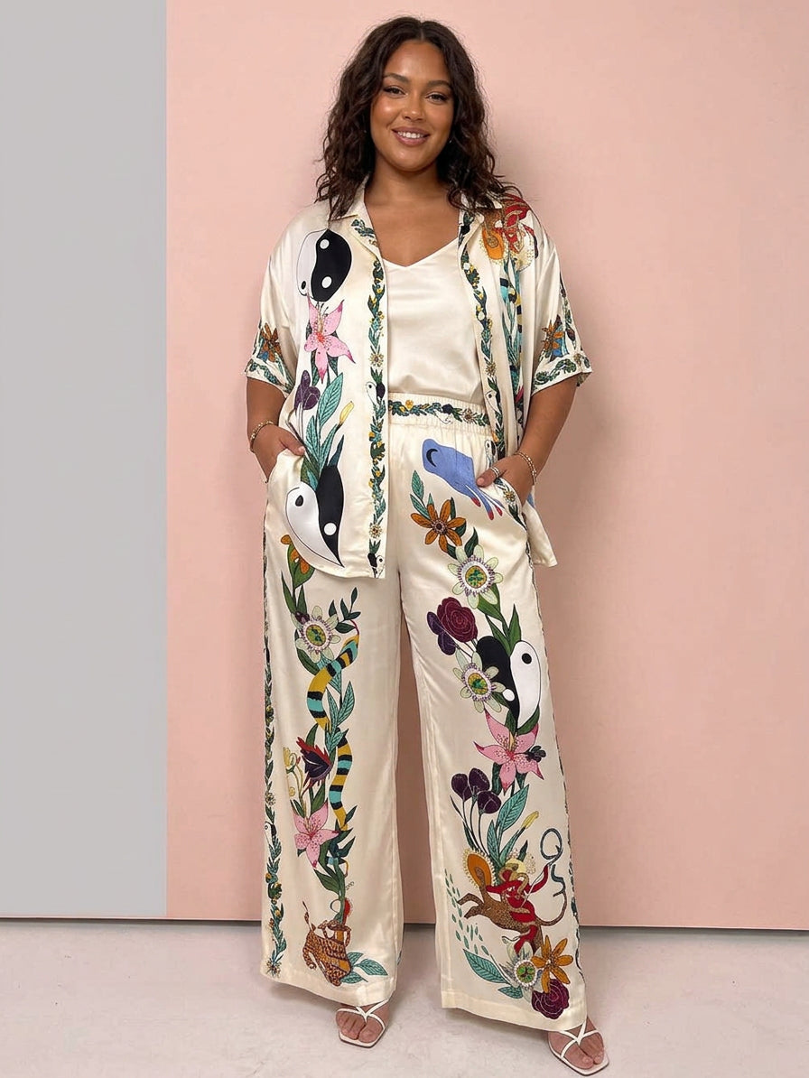 Rosa | Satin Floral Two-Piece Set