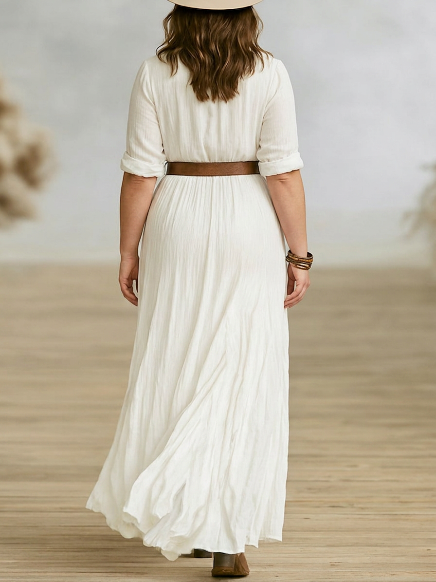Alyssa | Cotton Collared Maxi Dress