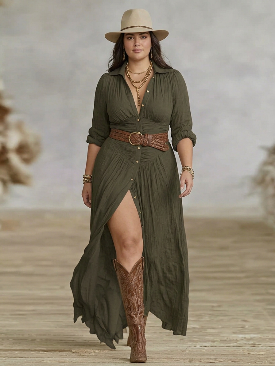 Alyssa | Cotton Collared Maxi Dress