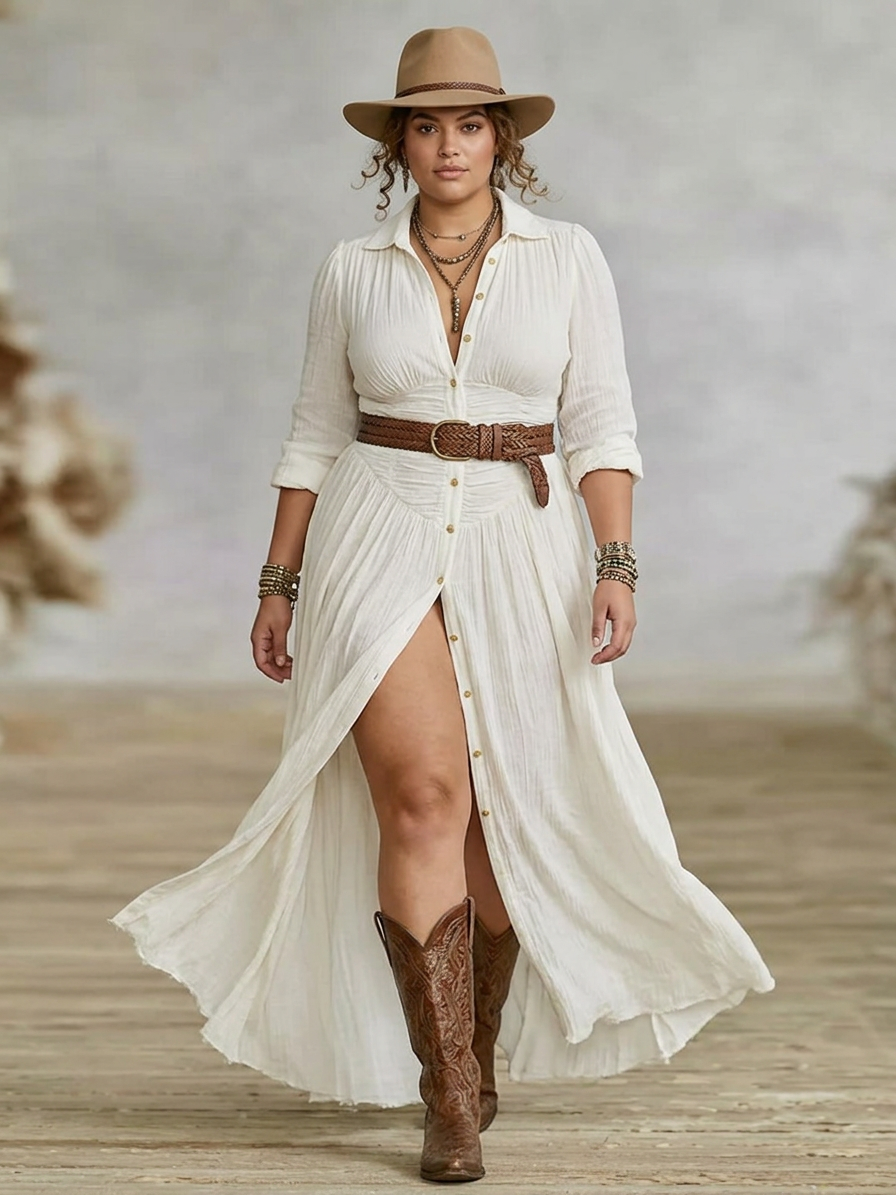 Alyssa | Cotton Collared Maxi Dress