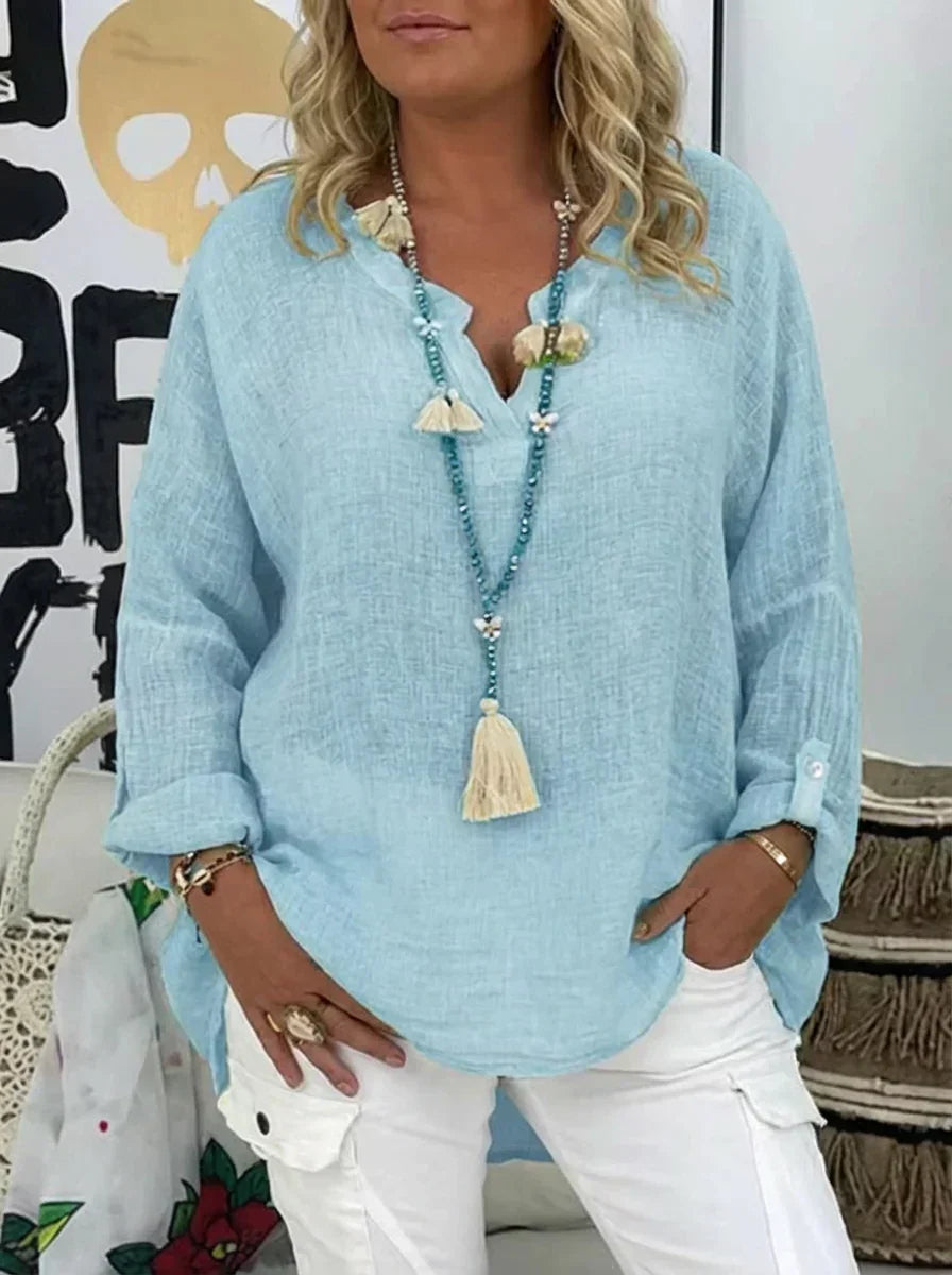 Sherry | Linen V-Neck Blouse