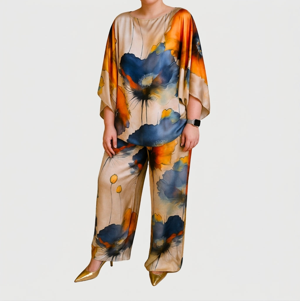 Shannon | Satin Floral Two-Piece Set