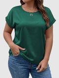 Francesca | Satin Round Neck Blouse