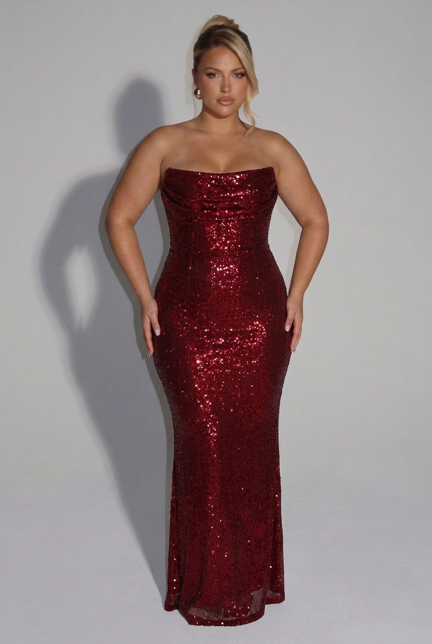 Dawn | Sequin Strapless Maxi Dress