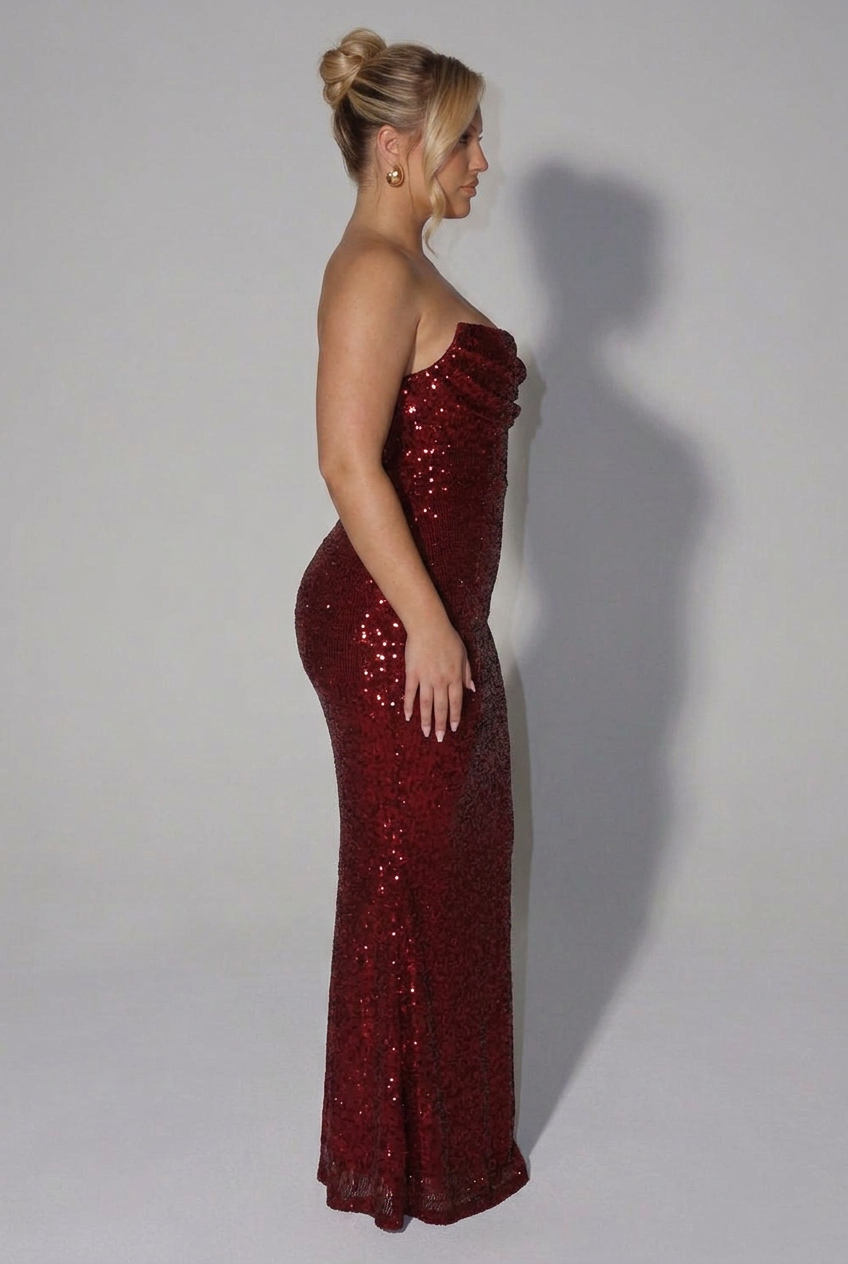 Dawn | Sequin Strapless Maxi Dress