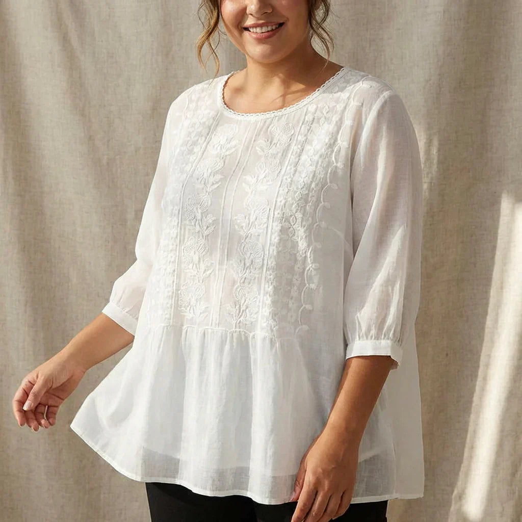 Rhonda | Floral Round Neck Blouse