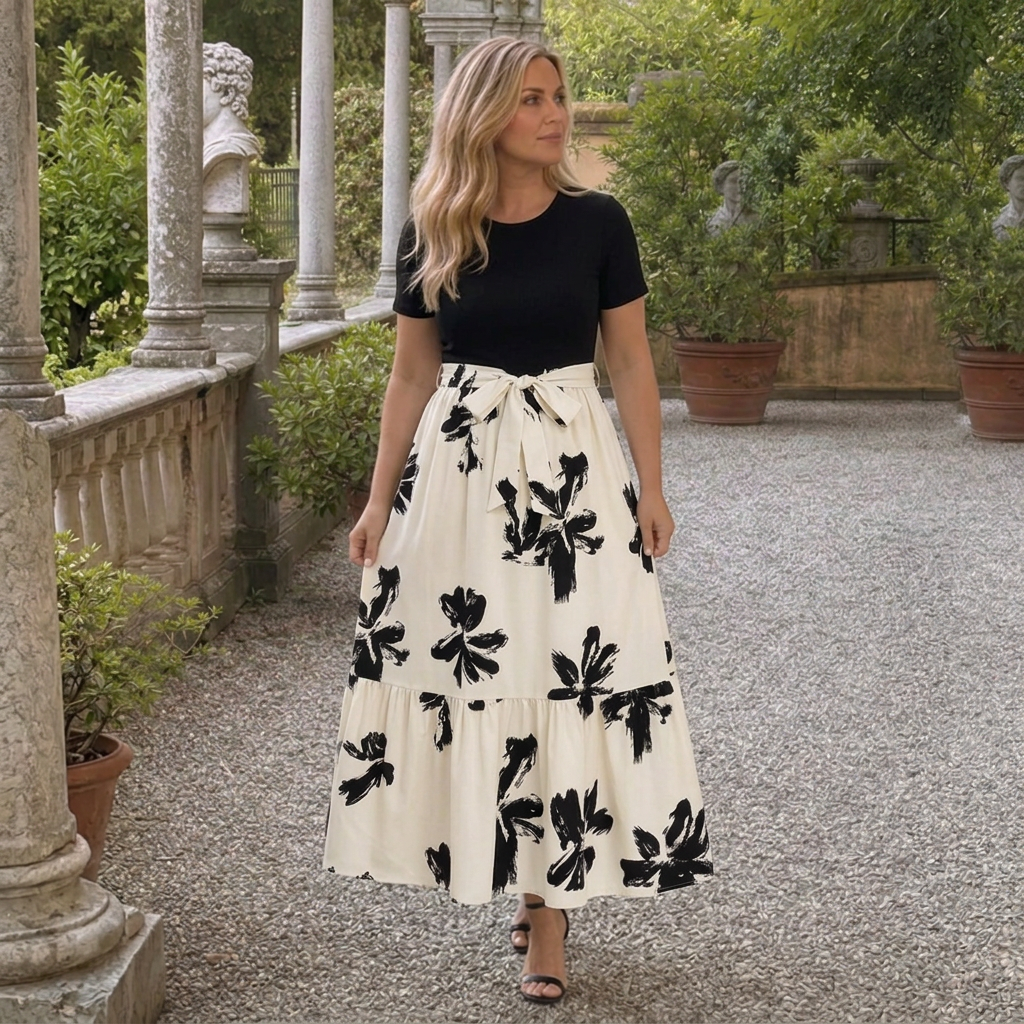 Leigh | Floral High-Low Two-Piece Skirt Set