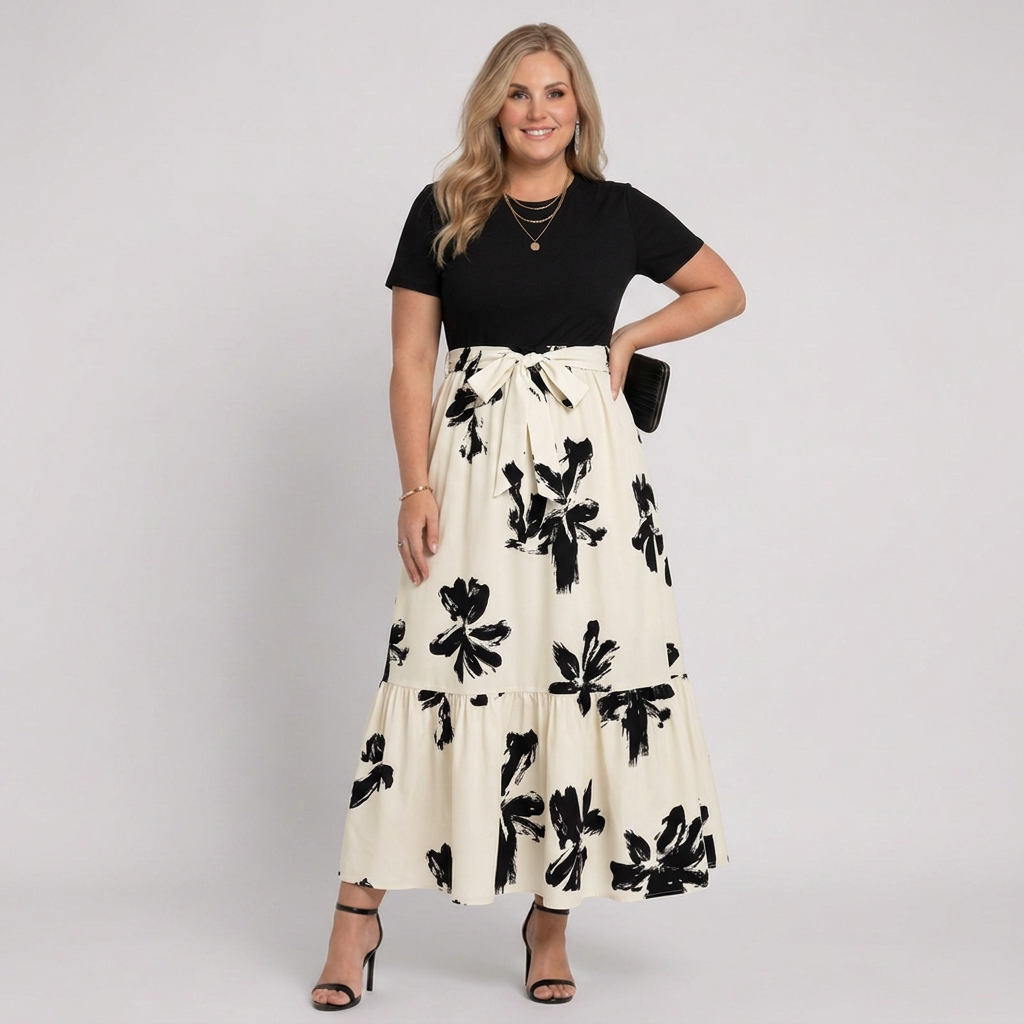 Leigh | Floral High-Low Two-Piece Skirt Set