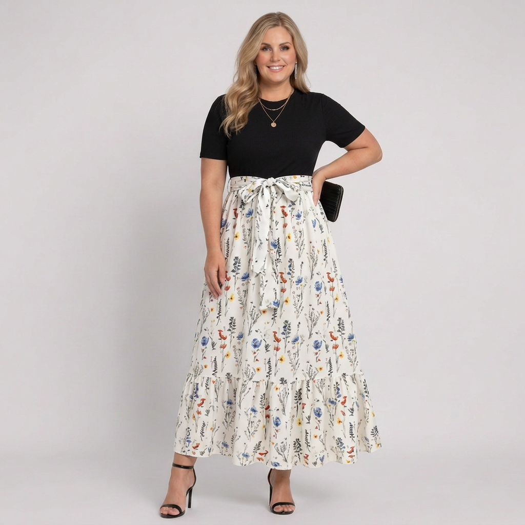 Leigh | Floral High-Low Two-Piece Skirt Set
