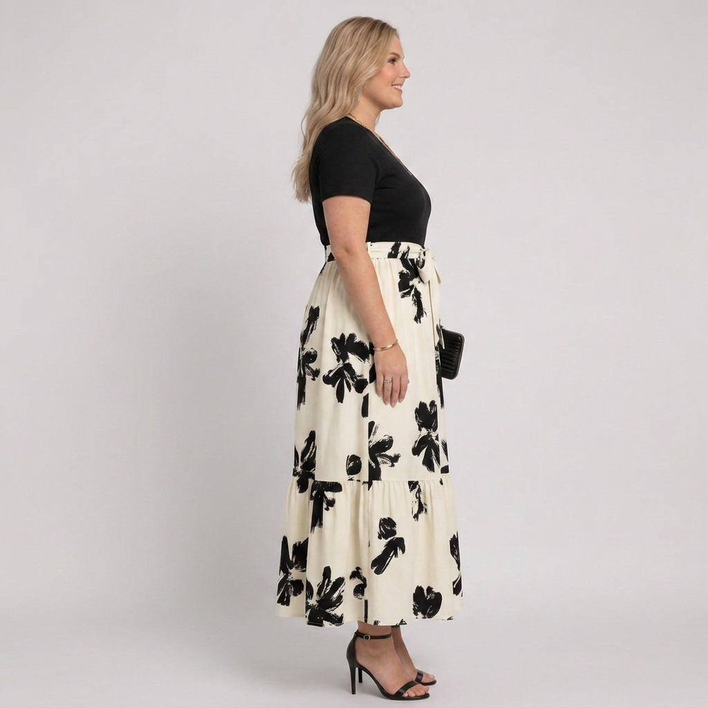 Leigh | Floral High-Low Two-Piece Skirt Set
