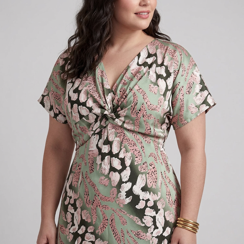 Pauline | Abstract V-Neck Midi Dress