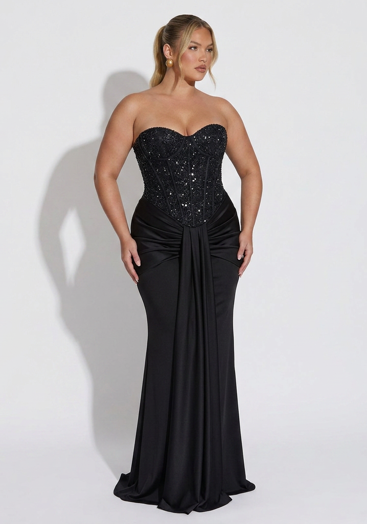 Paige | Sequin Strapless Maxi Dress