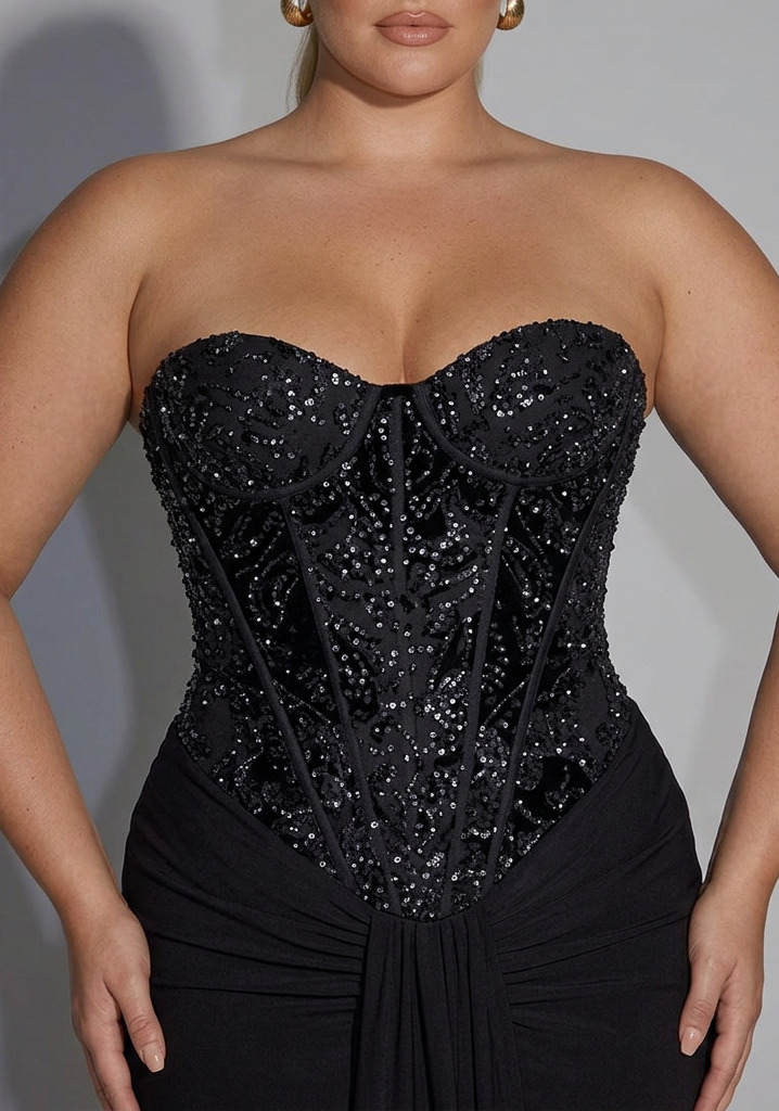 Paige | Sequin Strapless Maxi Dress