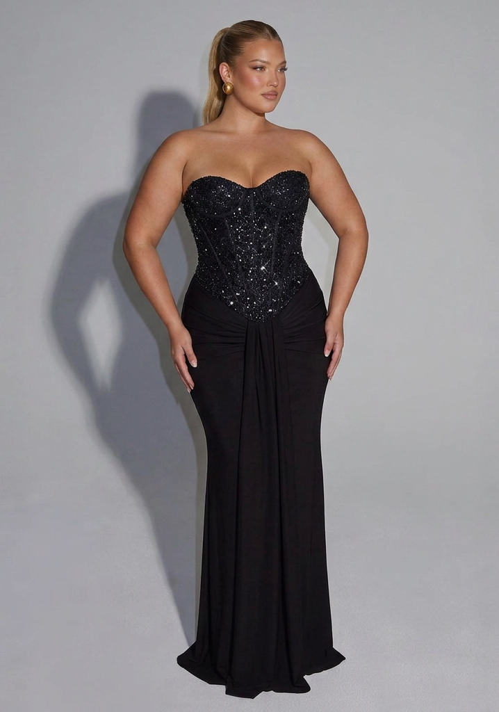 Paige | Sequin Strapless Maxi Dress