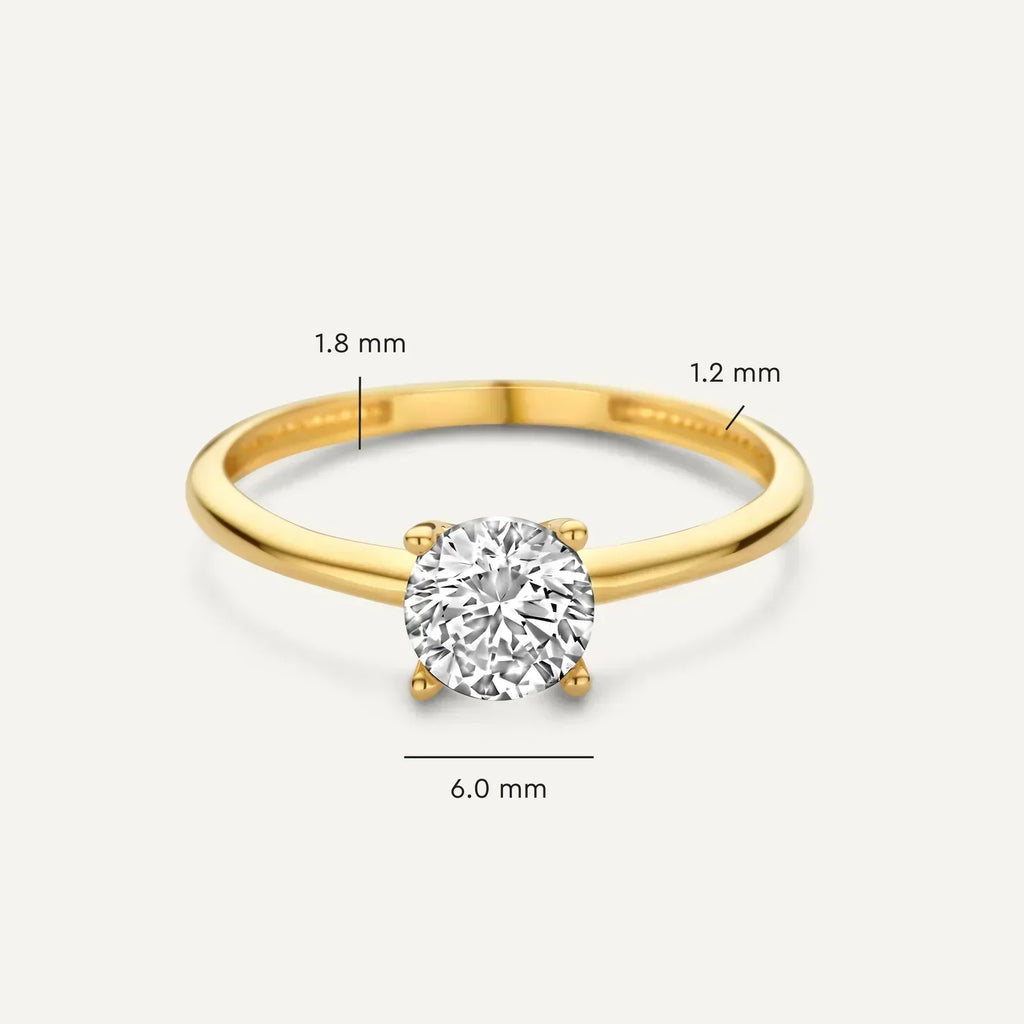Penny | Solitaire Cubic Zirconia Ring for Women