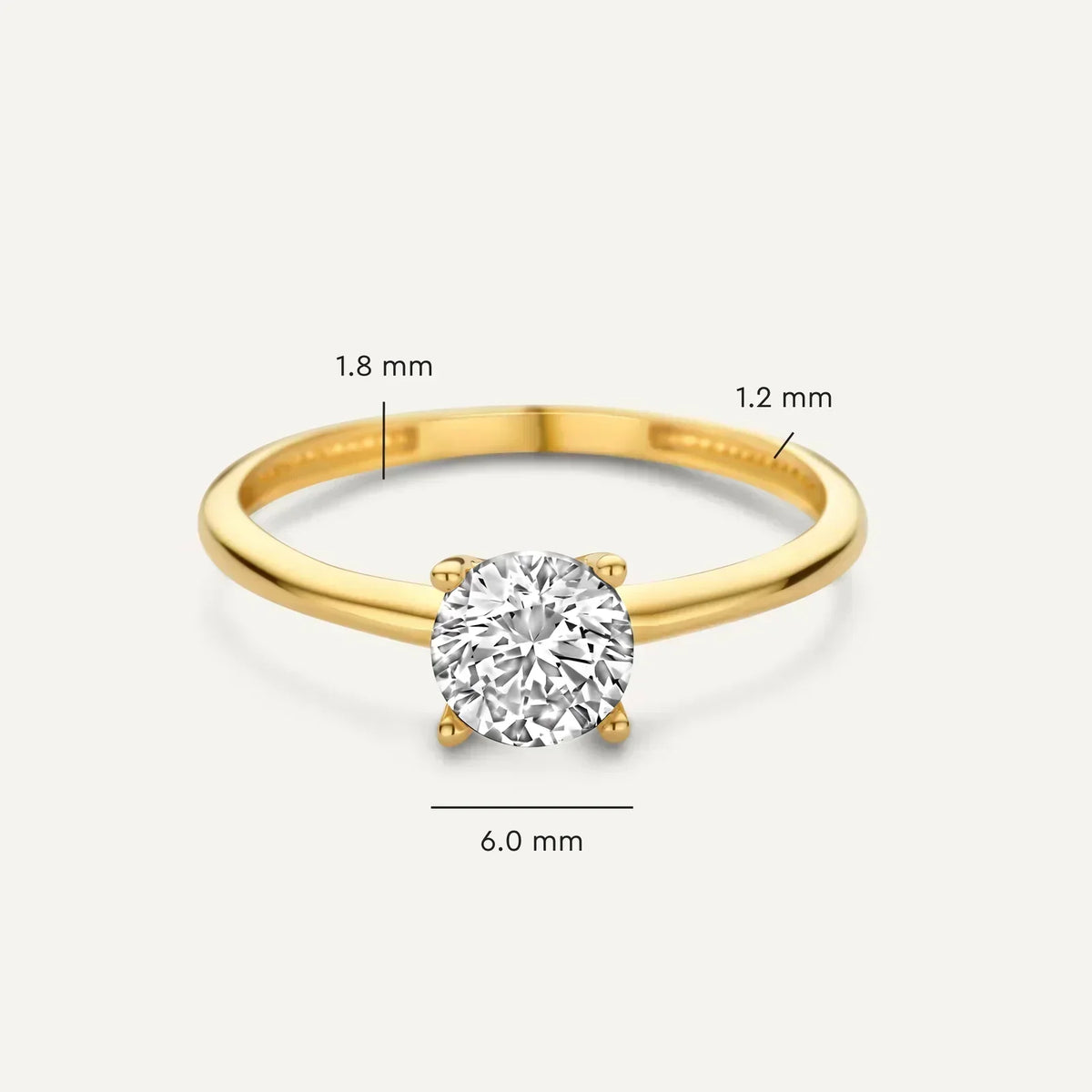 Penny | Solitaire Cubic Zirconia Ring for Women