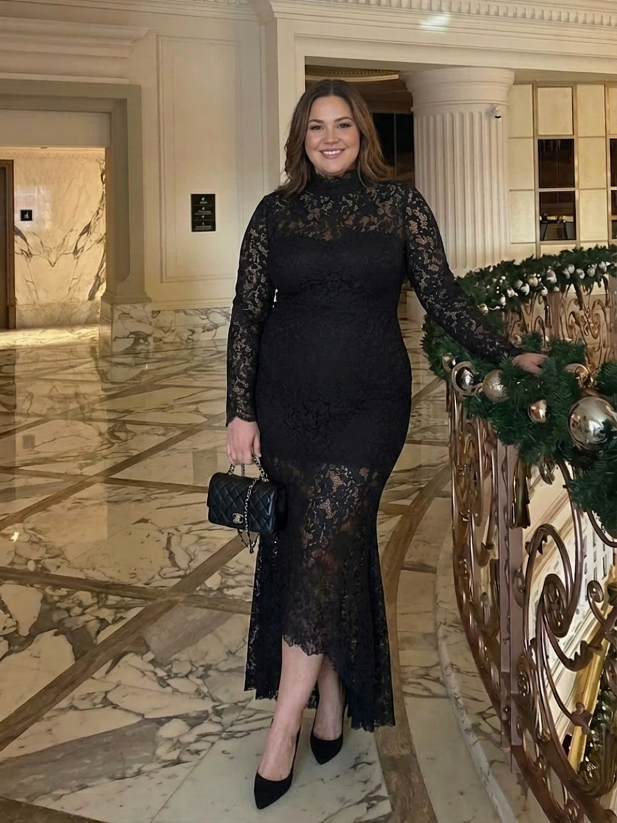 Lila | Lace Collared Maxi Dress