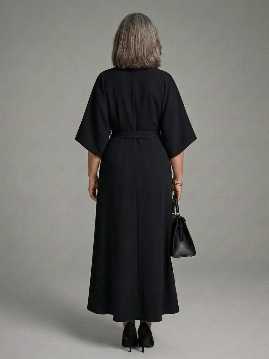 Rosalie | Round Neck High-Low Maxi Dress