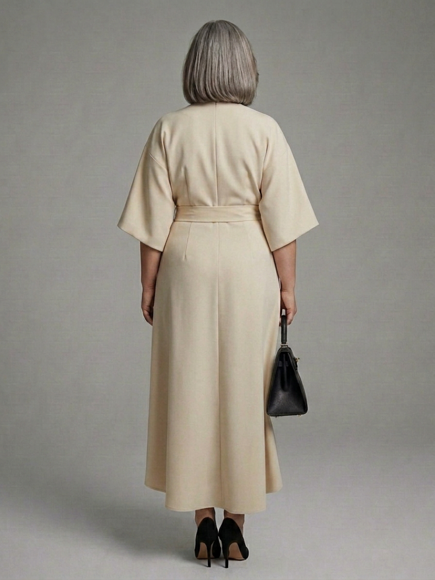 Rosalie | Round Neck High-Low Maxi Dress
