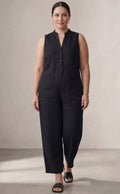 Jamie | Linen Mock Neck Jumpsuit