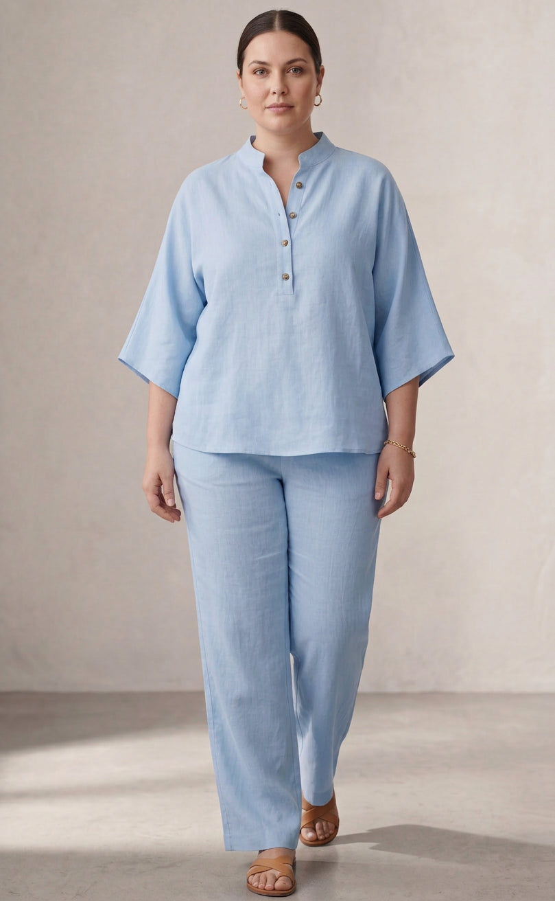 Ellen | Linen Collared Two-Piece Set