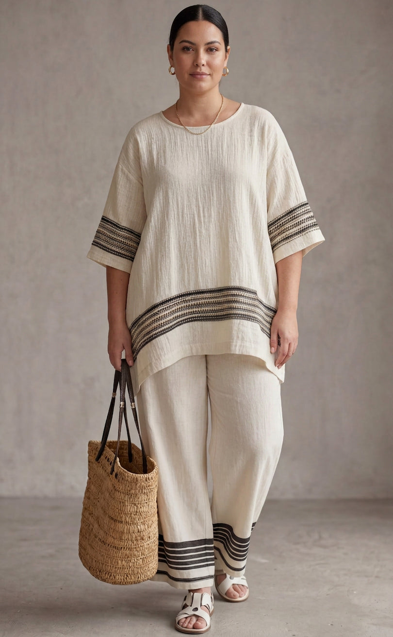 Cora | Linen Striped Two-Piece Set