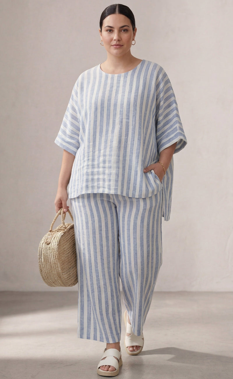 Nichole | Linen Striped Two-Piece Set