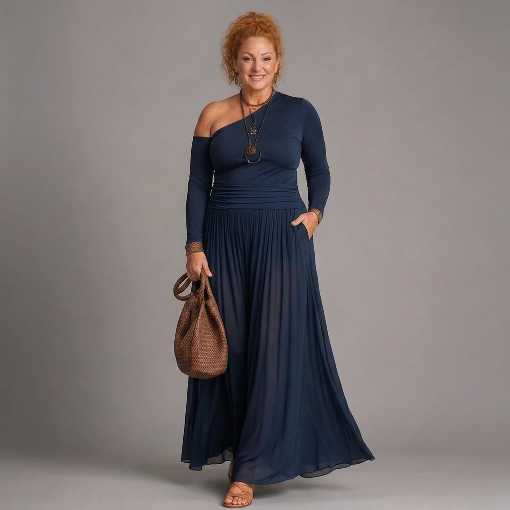 Sharon | One-Shoulder Two-Piece Skirt Set