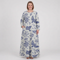 Isla | Linen Floral Round Neck Maxi Dress