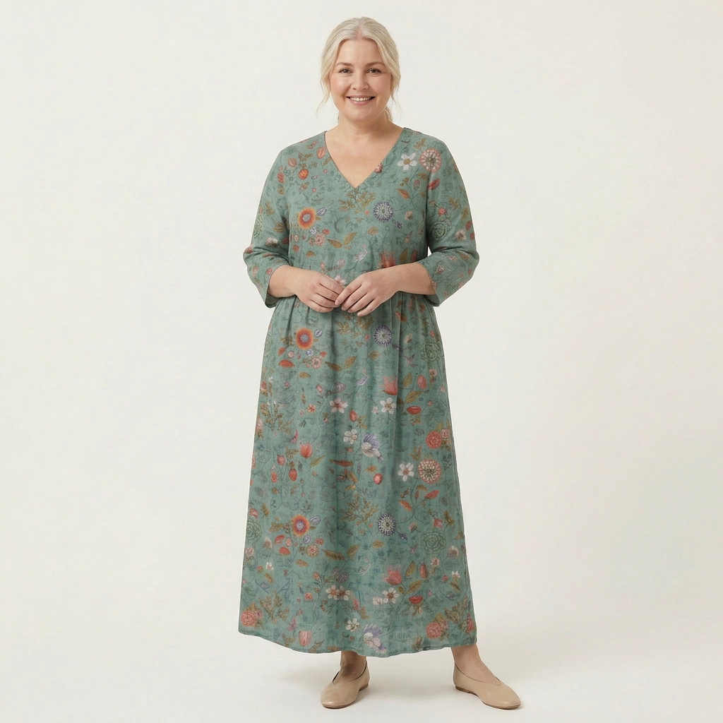 Dominique | Floral V-Neck Maxi Dress