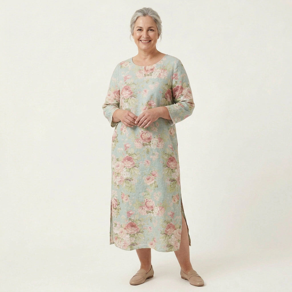 Molly | Floral Round Neck Maxi Dress