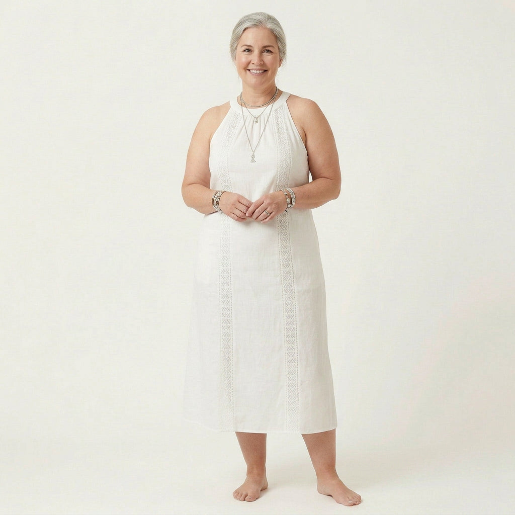 Deborah | Linen Halter Midi Dress